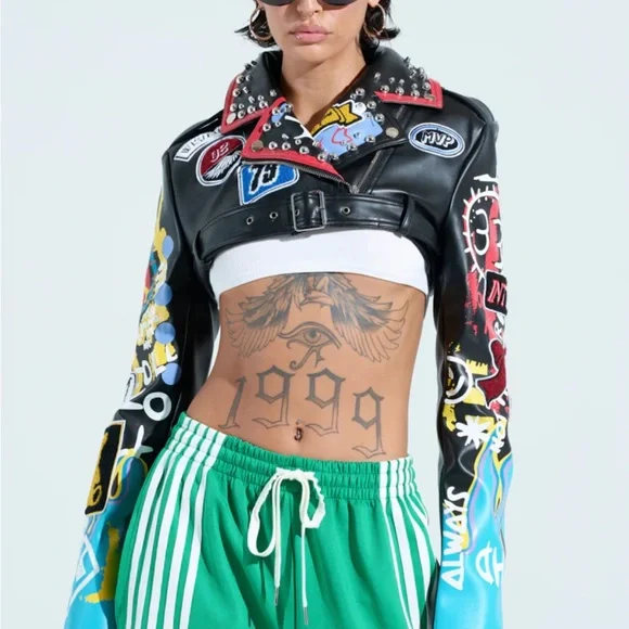 Label Phoenix Ultra Crop Moto Jacket - Picture 8 of 9